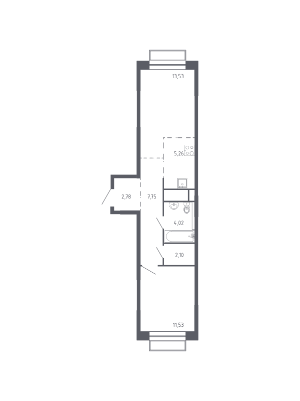 2 ккв (Евро) 46,3 м²