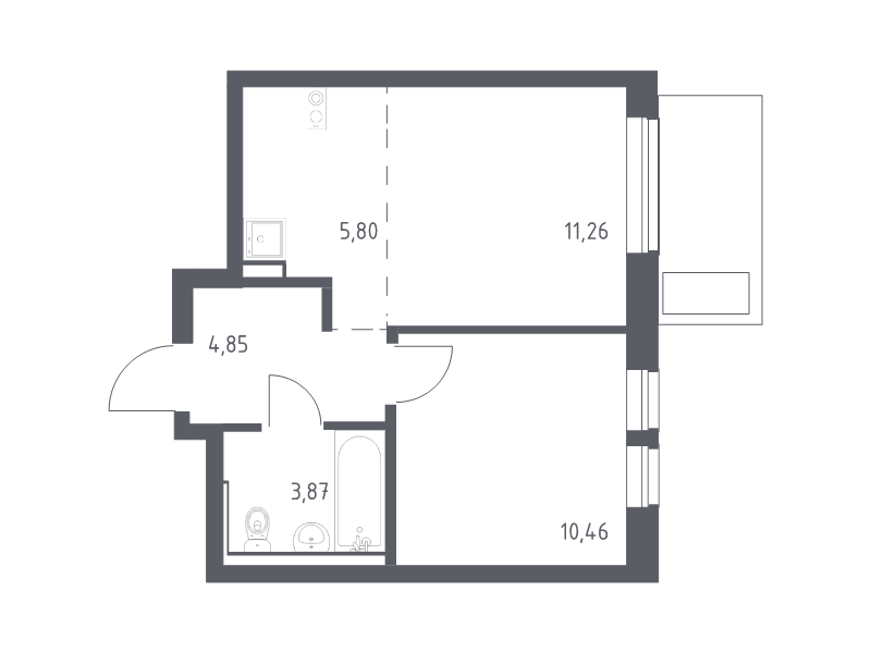2 ккв (Евро) 36,6 м²