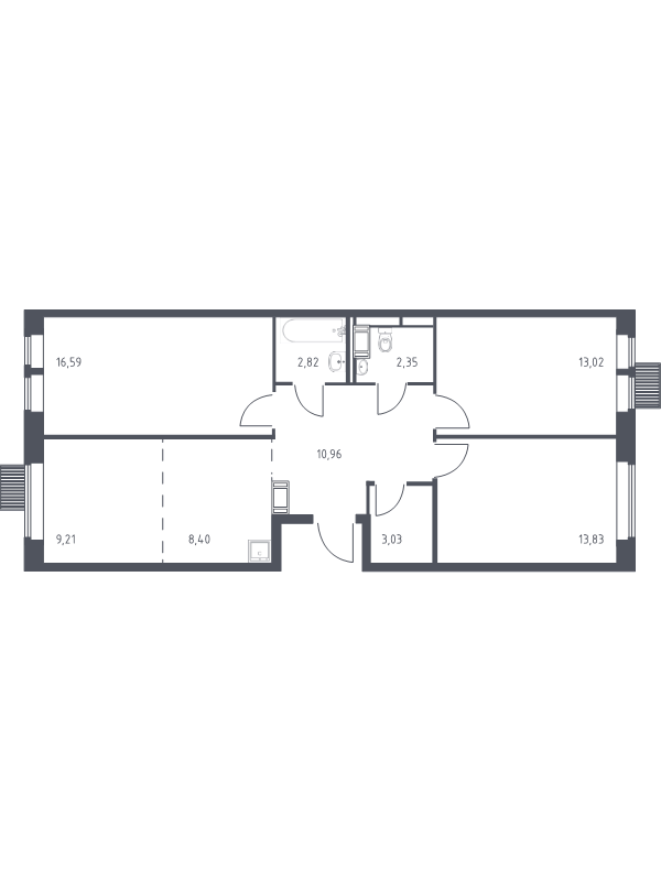 4 ккв (Евро) 80,2 м²