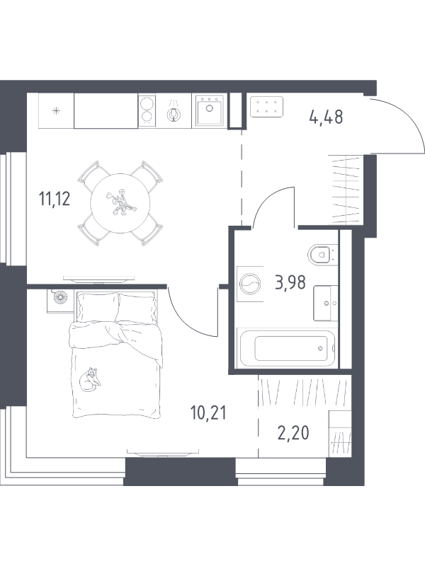 1 ккв 32 м²