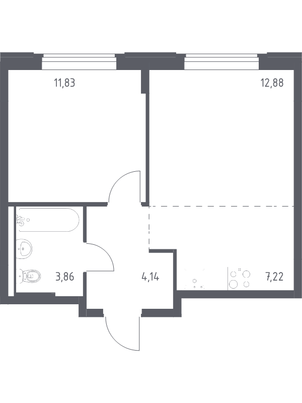 2 ккв (Евро) 39,9 м²