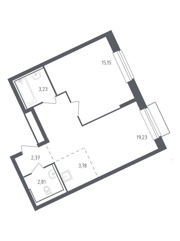 2 ккв (Евро) 46,1 м²