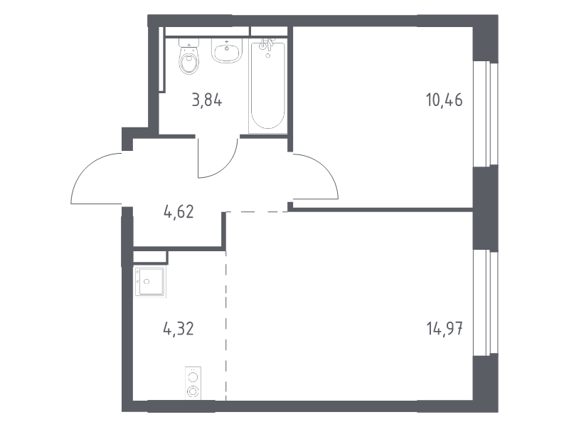 2 ккв (Евро) 37,7 м²