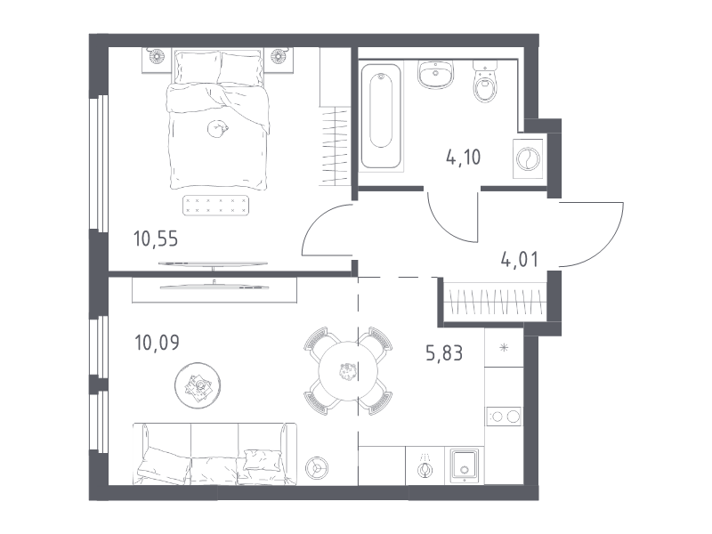 2 ккв (Евро) 34,6 м²