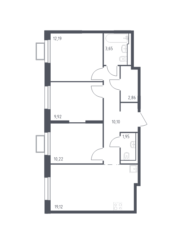 4 ккв (Евро) 70,2 м²