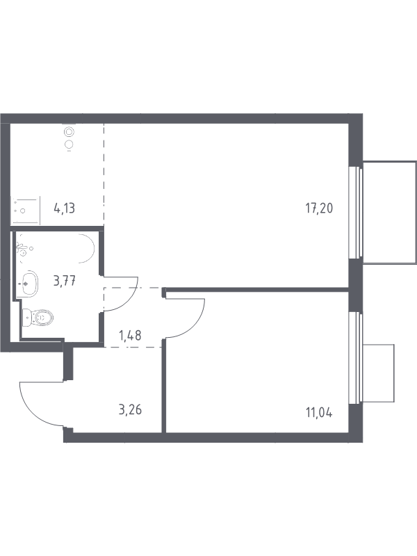 2 ккв (Евро) 40,9 м²