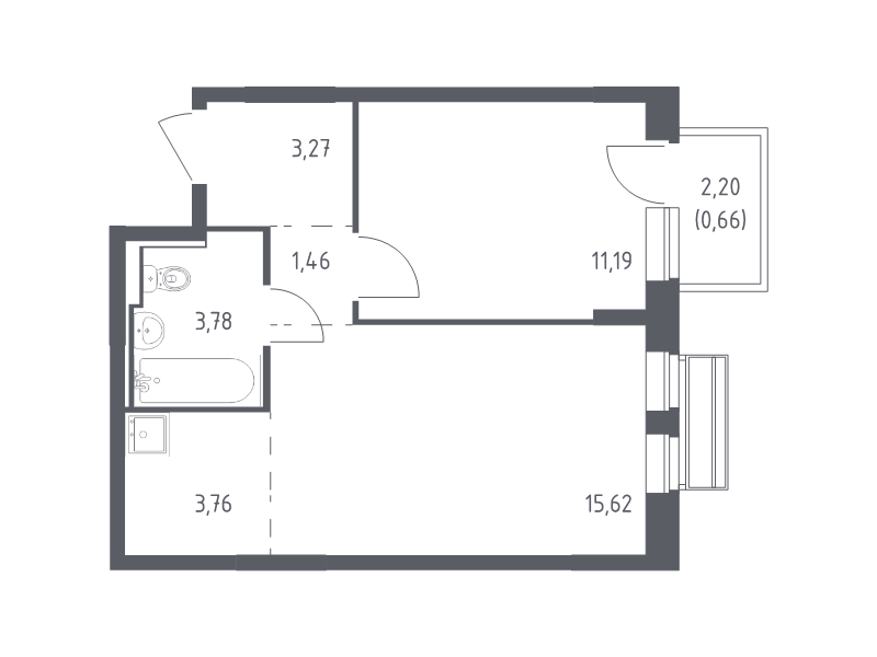 2 ккв (Евро) 39,7 м²