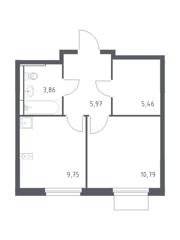 1 ккв 35,8 м²