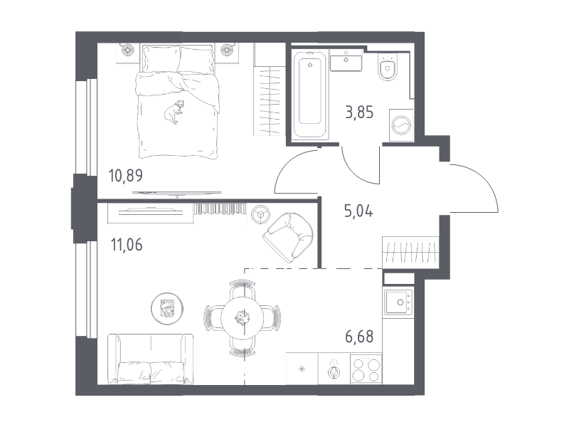 2 ккв (Евро) 37,5 м²