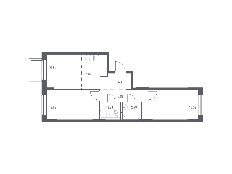 3 ккв (Евро) 58,5 м²