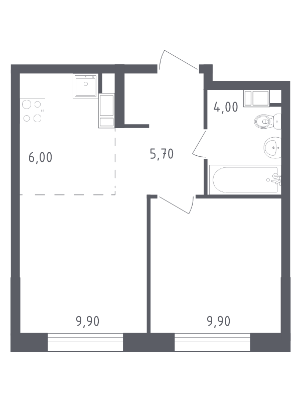 2 ккв (Евро) 35,5 м²