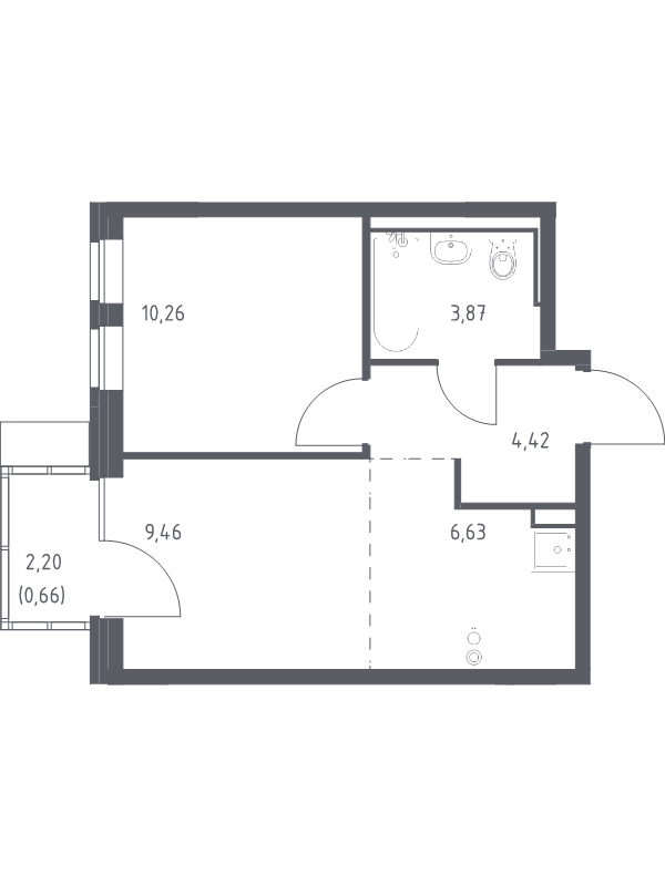 2 ккв (Евро) 35,3 м²