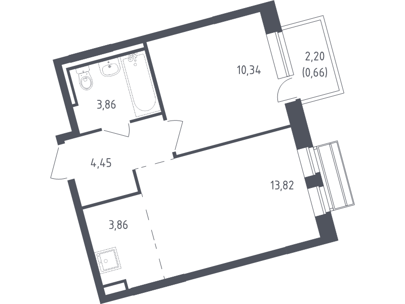 2 ккв (Евро) 37 м²