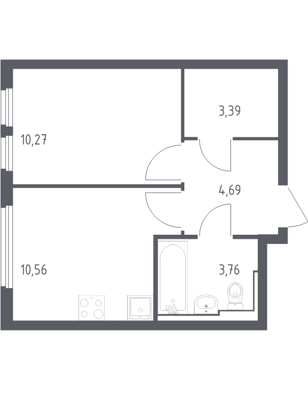 1 ккв 33 м²