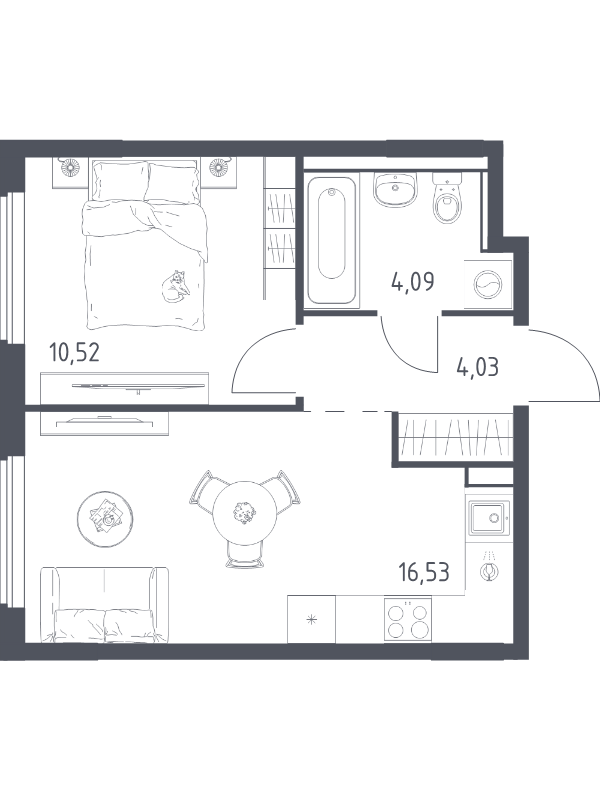 2 ккв (Евро) 35,2 м²
