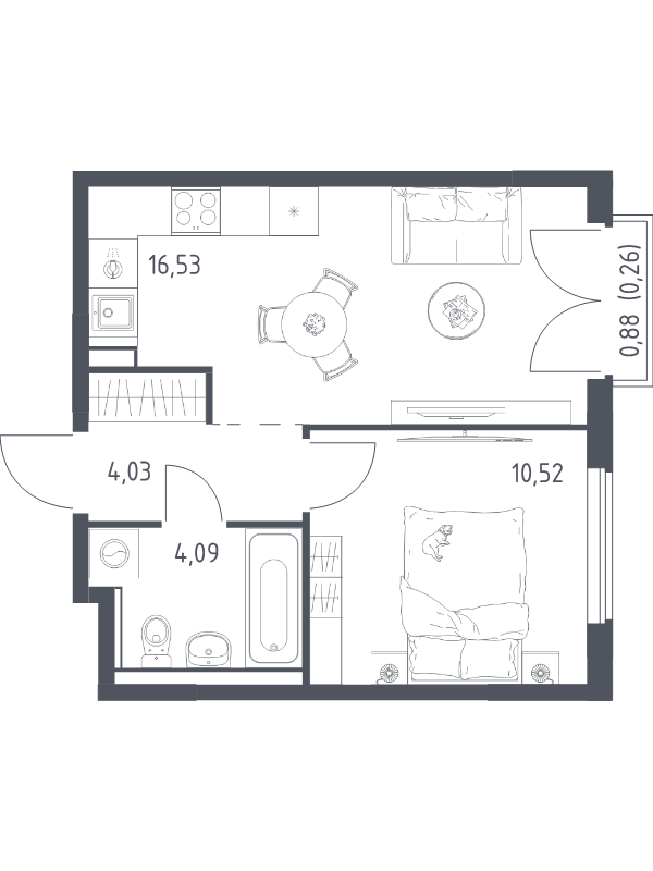2 ккв (Евро) 35,4 м²
