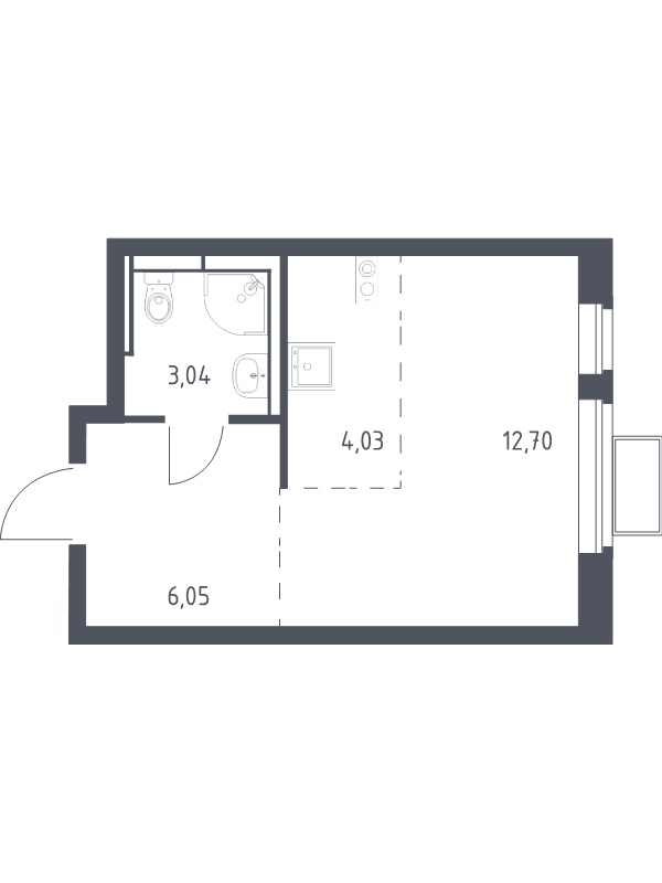 Студия 25,8 м²