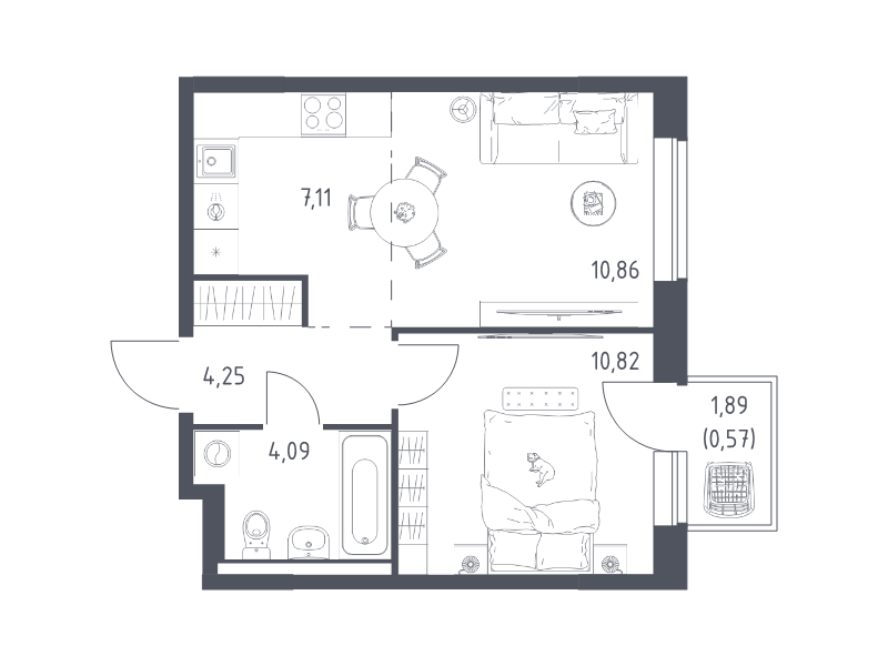 2 ккв (Евро) 37,7 м²