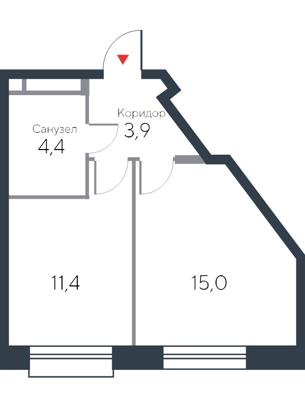 1 ккв 35,5 м²