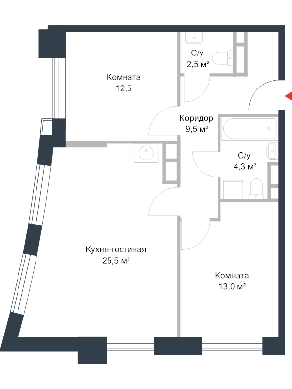 3 ккв (Евро) 67,3 м²