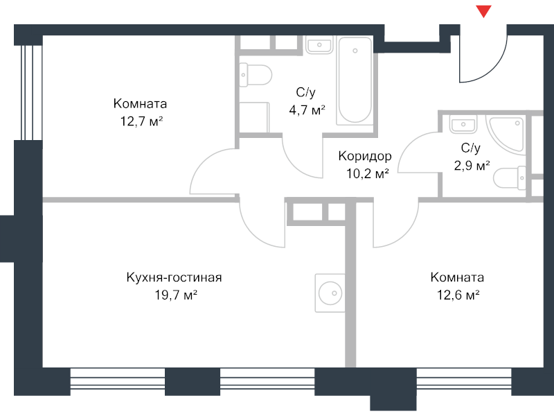 3 ккв (Евро) 62,8 м²