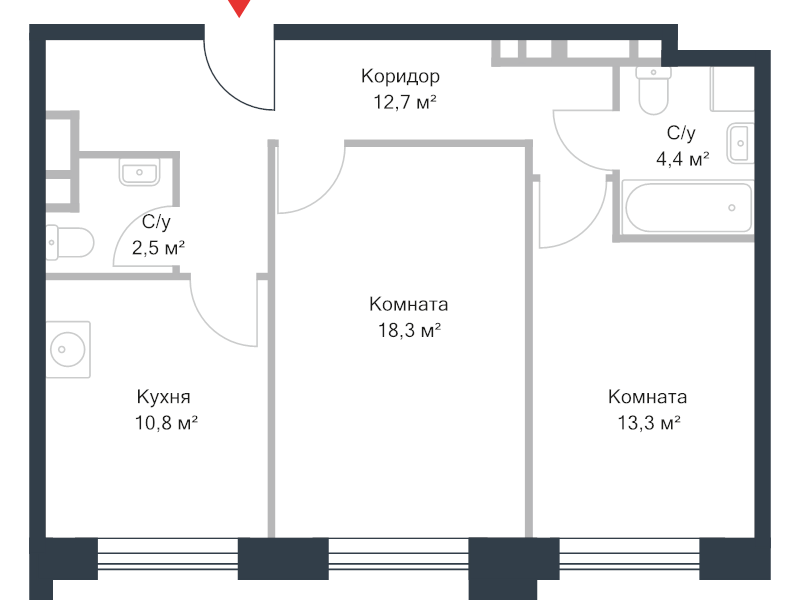 2 ккв 61,1 м²