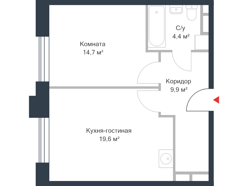 2 ккв (Евро) 48,1 м²