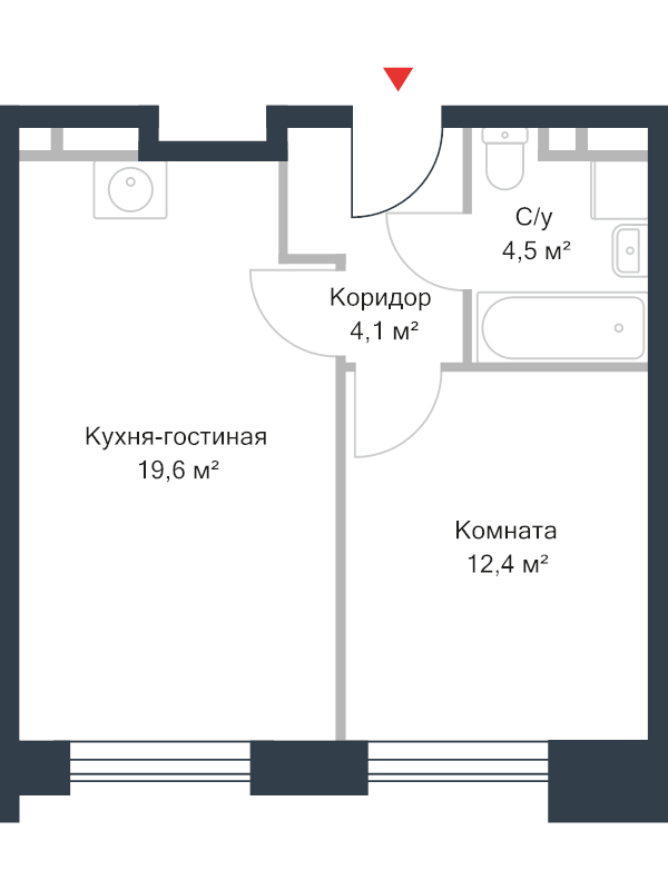 2 ккв (Евро) 40,7 м²