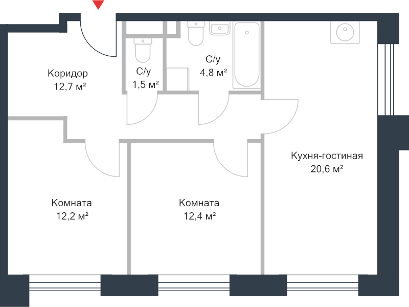3 ккв (Евро) 63,9 м²