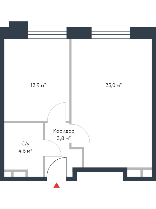 2 ккв (Евро) 45,5 м²