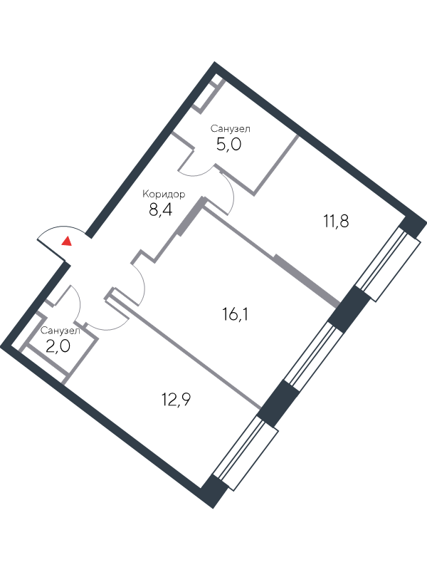 2 ккв 57,3 м²
