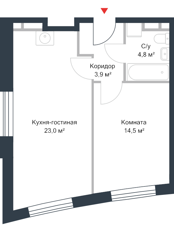 2 ккв (Евро) 46 м²