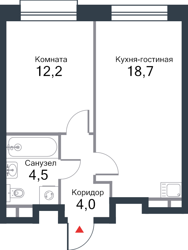 2 ккв (Евро) 40,2 м²