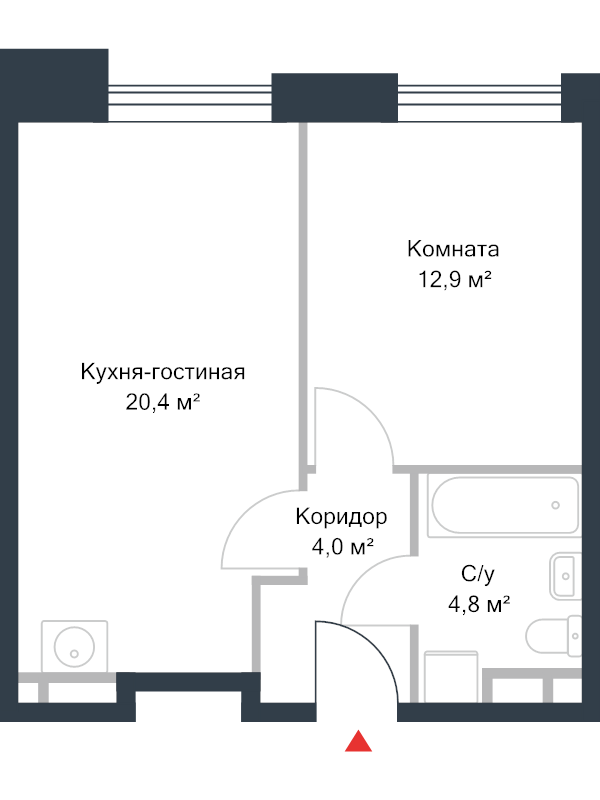 2 ккв (Евро) 42 м²