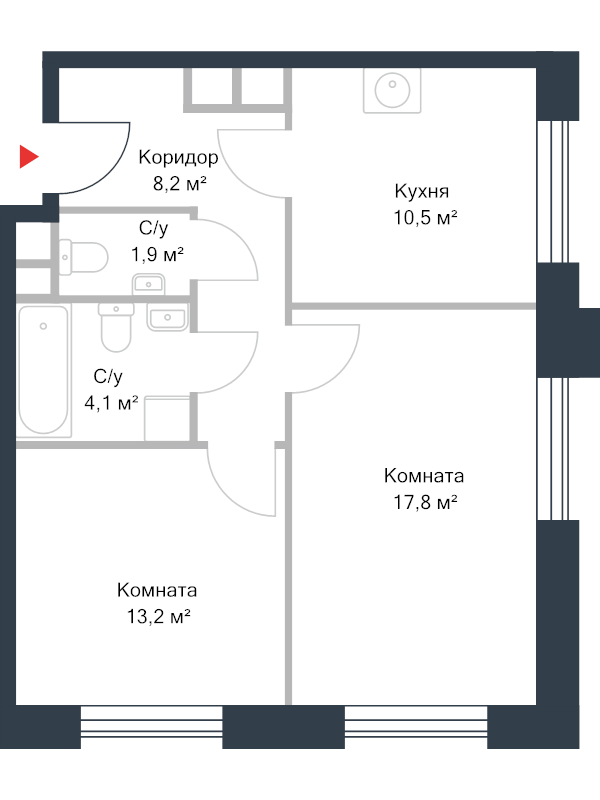 2 ккв 56 м²