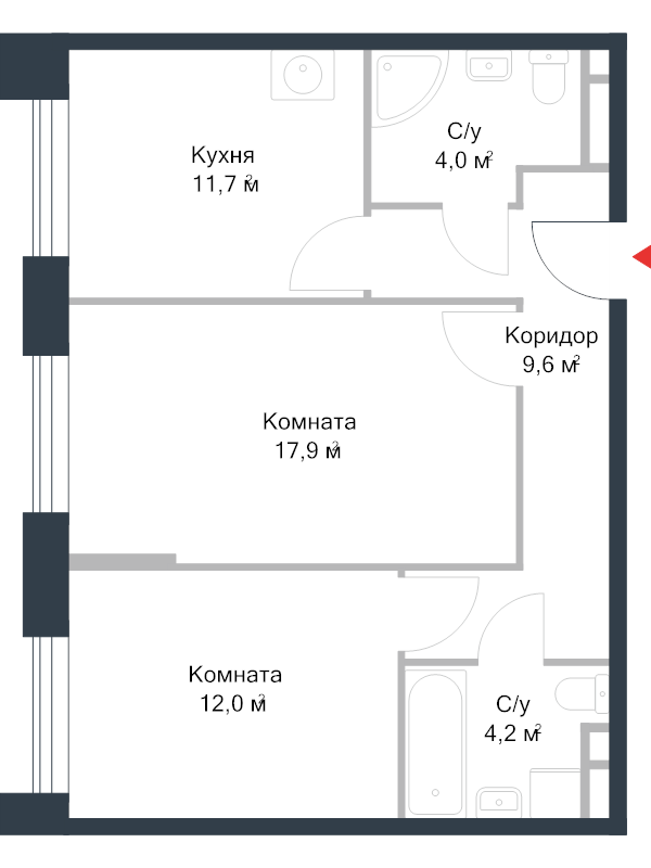2 ккв 59,8 м²