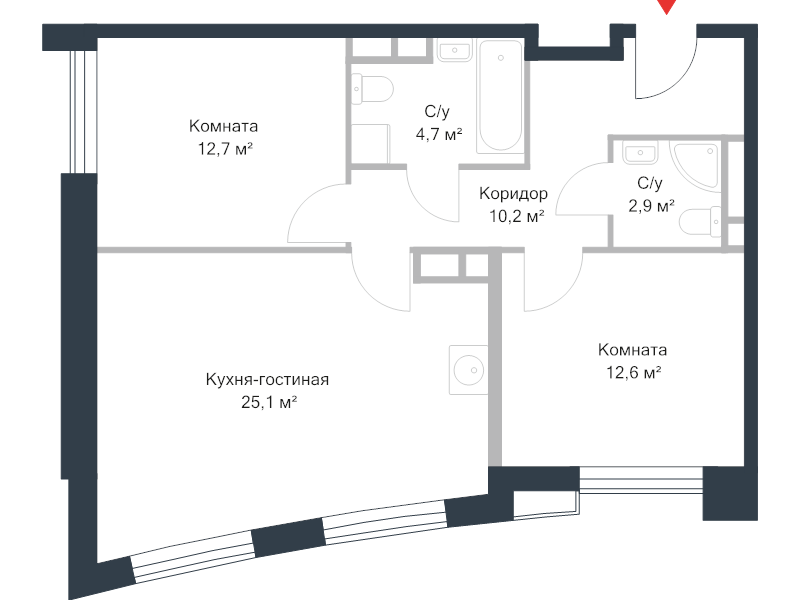 3 ккв (Евро) 68,3 м²