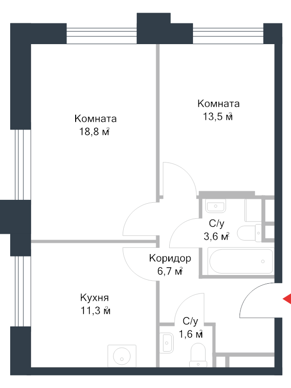 2 ккв 55,6 м²