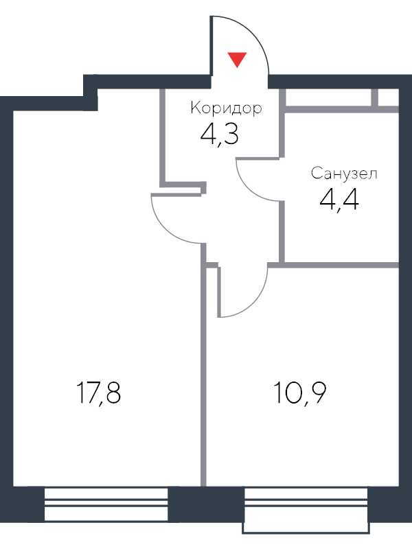 1 ккв 38,4 м²