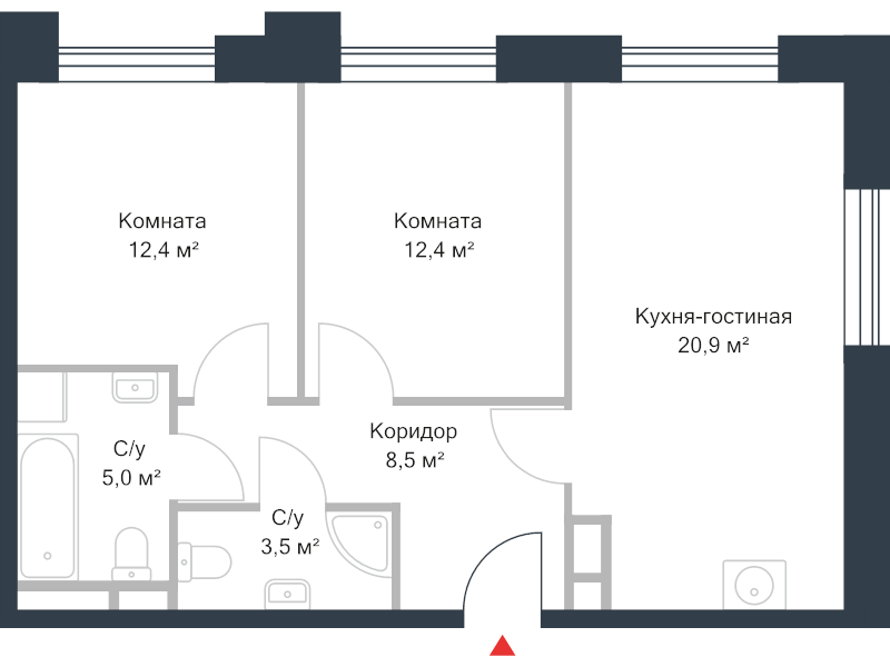3 ккв (Евро) 62,6 м²