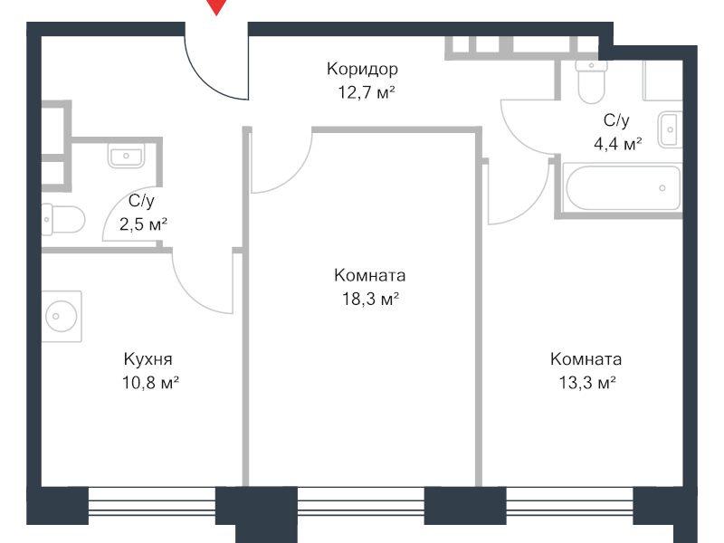 2 ккв 61,1 м²