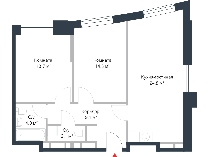 3 ккв (Евро) 68,5 м²