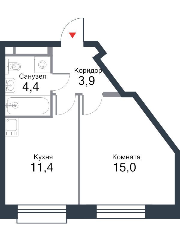 1 ккв 35,5 м²