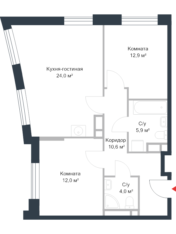 3 ккв (Евро) 69,3 м²
