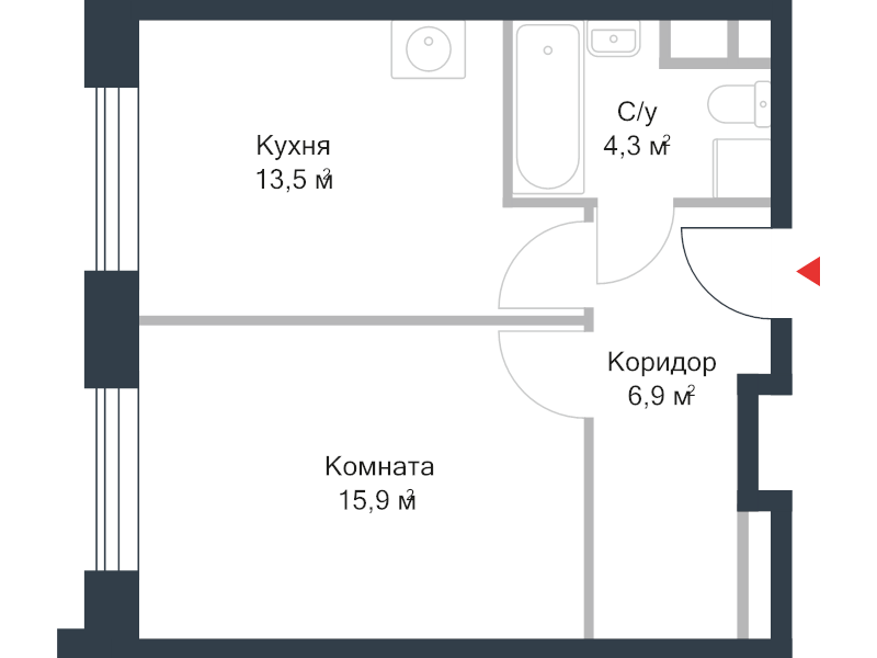 1 ккв 40,4 м²