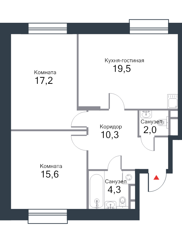 3 ккв (Евро) 70,4 м²