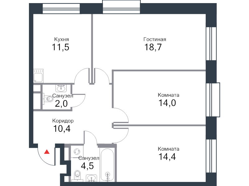 3 ккв 77,7 м²