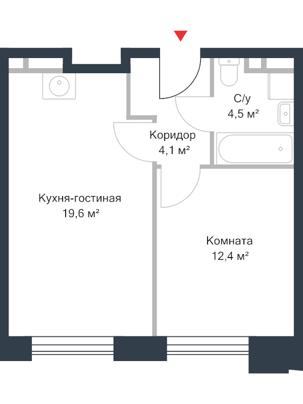 2 ккв (Евро) 40,6 м²