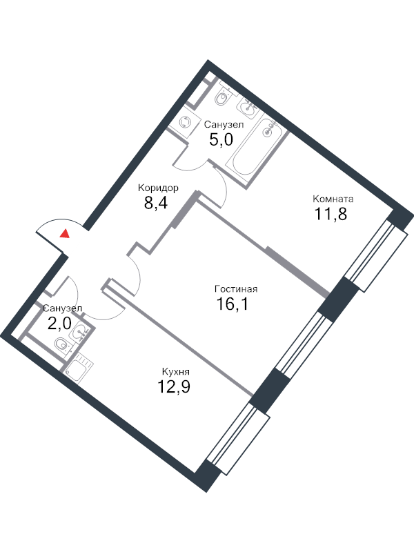2 ккв 57,7 м²