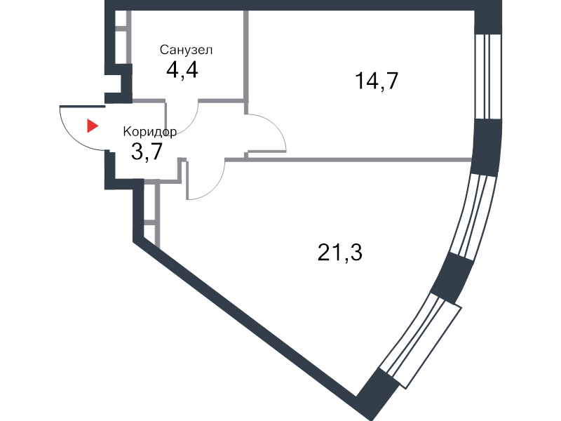 2 ккв (Евро) 45,3 м²